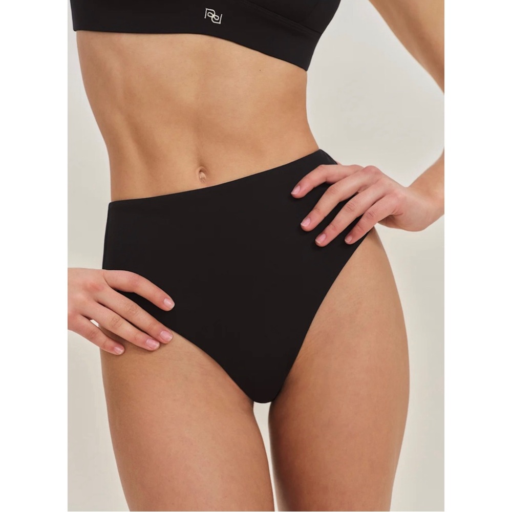 Reformation | high waist black bikini bottom